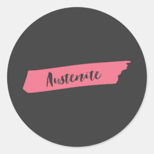 Sticker Rond Austenite de pinceau rose