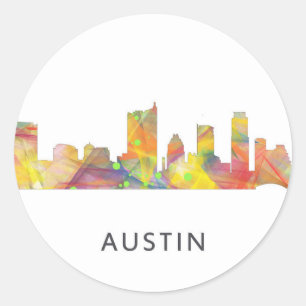 STICKER ROND AUSTIN TEXAS SKYLINE WB1 -