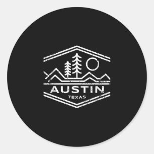 Sticker Rond Austin Texas Toxits Austin TX Outdoors Hiking