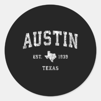 Sticker Rond Austin Texas Tx Sports sportifs