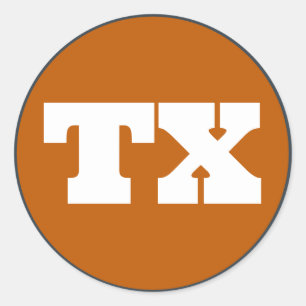 Sticker Rond Austin (TX) - Orange brûlé x blanc x gris