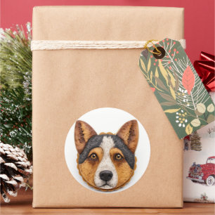 Sticker Rond Australian Cattle Dog 3D inspiré