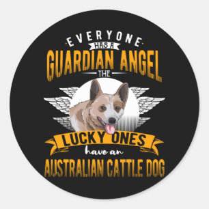 Sticker Rond Australian Cattle Dog Heeler Idée cadeau