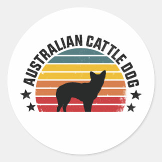 Sticker Rond australian cattle dog, red heeler dog