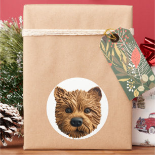 Sticker Rond Australian Terrier Dog 3D inspiré