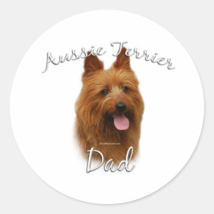 Sticker Rond Australian Terrier Papa 2
