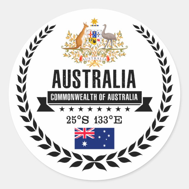 Sticker Rond Australie (Devant)
