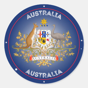 Sticker Rond Australie Armoiries forme circulaire