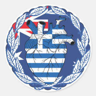 Sticker Rond Australie Australie Indépendance grecque
