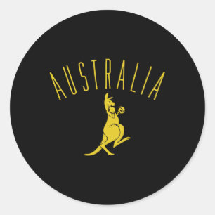 Sticker Rond Australie Boxe Kangourou
