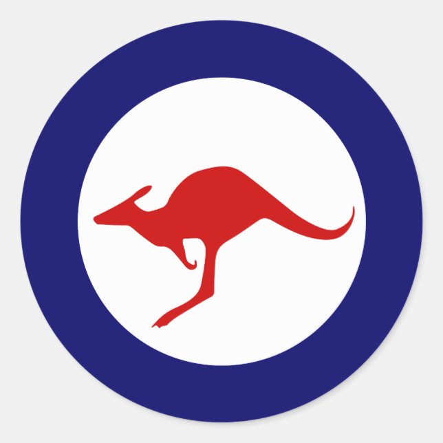 Sticker Rond Australie kangourou roundge de l'aviation militair (Devant)