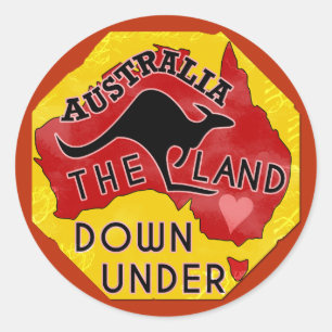 Sticker Rond Australie : La carte des terres abandonnées par K