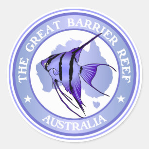 Sticker Rond Australie - La Grande Barrière De Corail