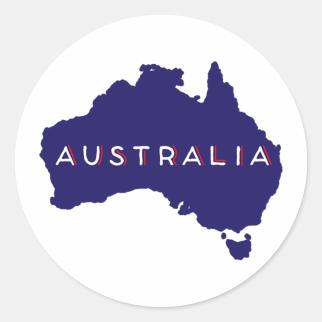 Sticker Rond Australie Pays Silhouette (Devant)