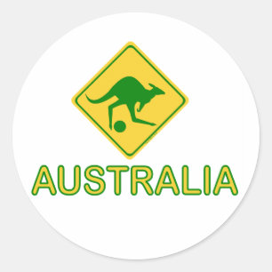 Sticker Rond Australie Soccer Kangaroo
