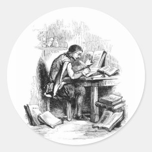 Sticker Rond Auteur de livres anciens