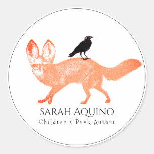 Sticker Rond Auteur du livre Whimsical pour enfants
