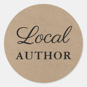 Sticker Rond Auteur local Kraft Promo de livre