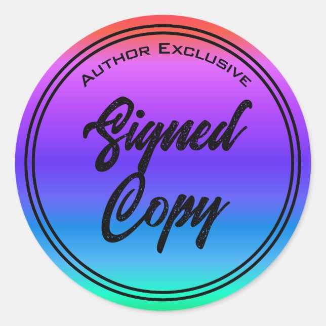 Sticker Rond Auteur Signé Copie Arc-en-ciel (Devant)
