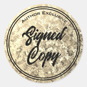 Sticker Rond Auteur Signé Copie Gold