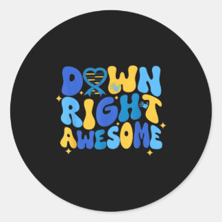 Sticker Rond Autism adhd down syndrome awareness 321 down right