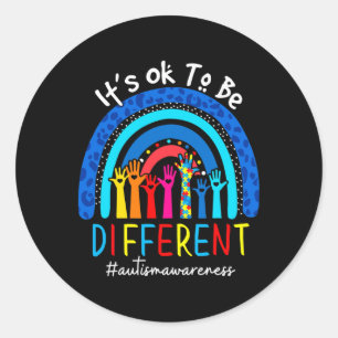 Sticker Rond Autism Aware Acceptance Women Kid Its Ok To Be
