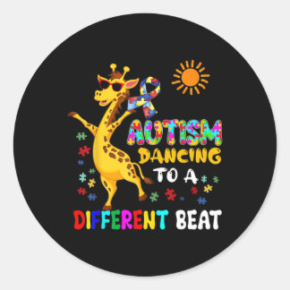 Sticker Rond Autism Dancing Fun Different Beat Autism Awareness