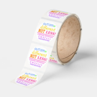 Sticker Rond Autism = Different Not Less Autism Awareness 