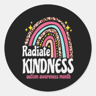 Sticker Rond autism world awareness leopard rainbow Radiate Kin