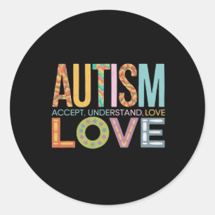 Sticker Rond Autisme Accepter Comprendre Amour Sensibilisation