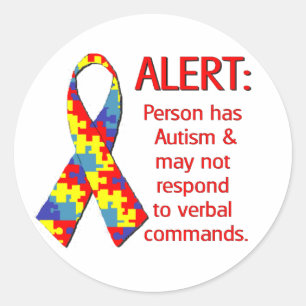 Sticker Rond Autisme Alert 1