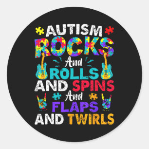 Sticker Rond Autisme déchire et défile Autisme drôle Mois de la