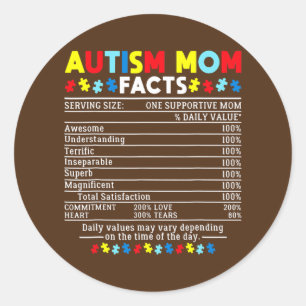 Sticker Rond Autisme Maman fait un soutien Maman sensibilisatio