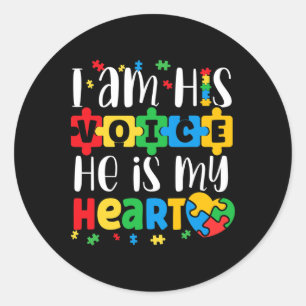 Sticker Rond Autisme Maman Mama Autistique Mois Sensibilisation