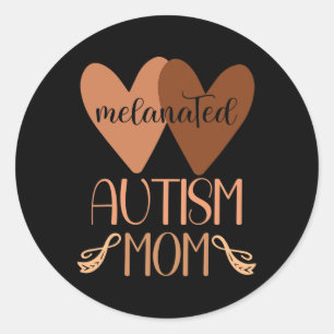 Sticker Rond Autisme Noir Maman Du Fils Autiste Enfants Melanat