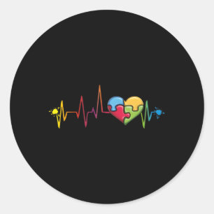 Sticker Rond Autisme Puzzle Pièce Hebeat Jigscie La sensibilisa