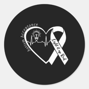 Sticker Rond Autisme - Rouge à la place - Acceptation Non Sensi