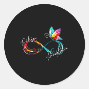 Sticker Rond Autisme Rouge Plutôt Infinité Symbole Autiste Acce