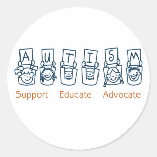 Sticker Rond Autisme : soutenir l'avocat éducatif