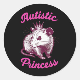 Sticker Rond Autistic Princess Opossum 3