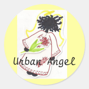 Sticker Rond Autocollant, Angel urbain - Customisé
