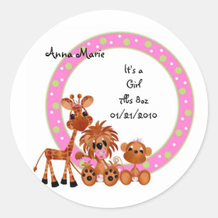 Sticker Rond Autocollant-il est des bébés d'une jungle de fil