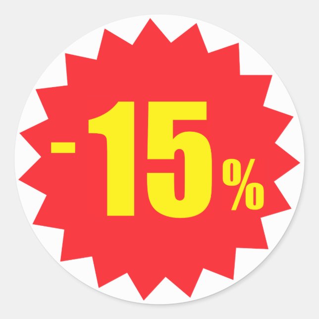 Sticker Rond autocollants, blanc et rouge de remise de vente de (Devant)