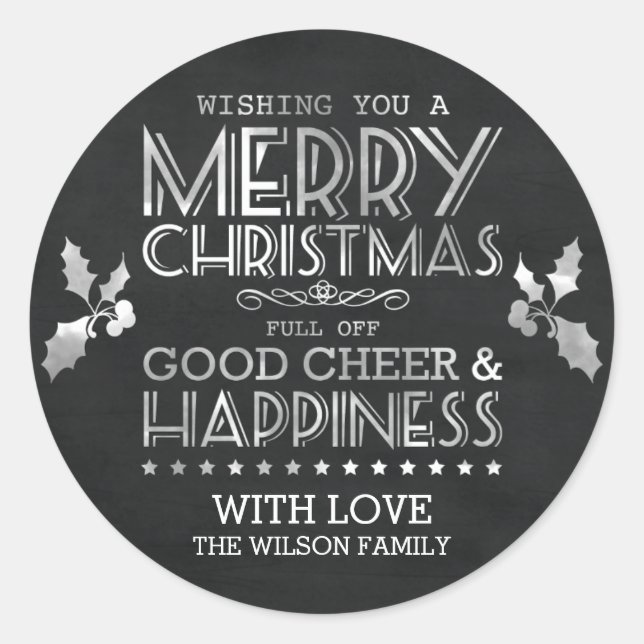 Sticker Rond Autocollants/étiquettes de cadeau de Noël de (Devant)