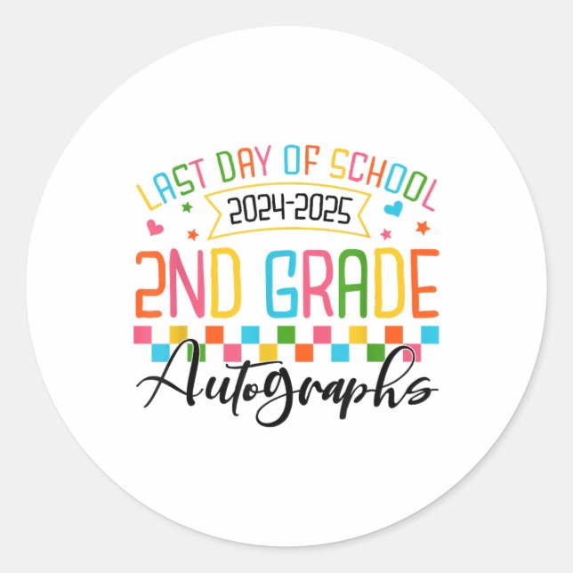 Sticker Rond Autographe 2e année de la fête de graduation 2025  (Devant)