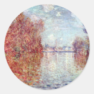 Sticker Rond Automne à Argenteuil par Claude Monet