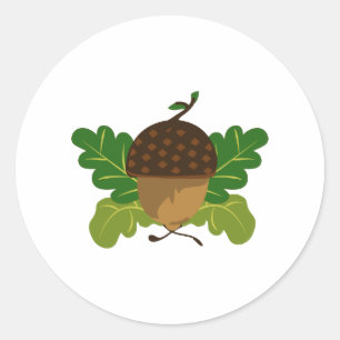 Sticker Rond Automne Acorn
