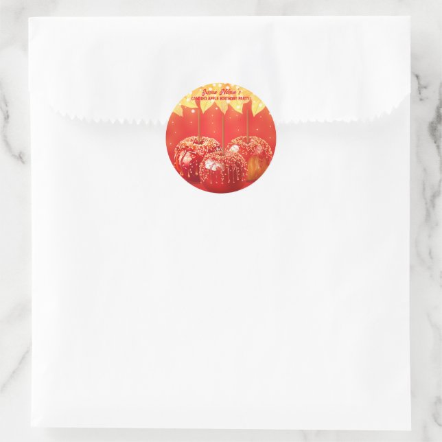 Sticker Rond Automne Automne Canted Apple Party (Sac)