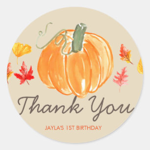 Sticker Rond Automne automne citrouille anniversaire merci auto