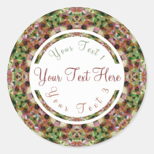 Sticker Rond Automne Brown Automne Green Scrapbook Artisanat